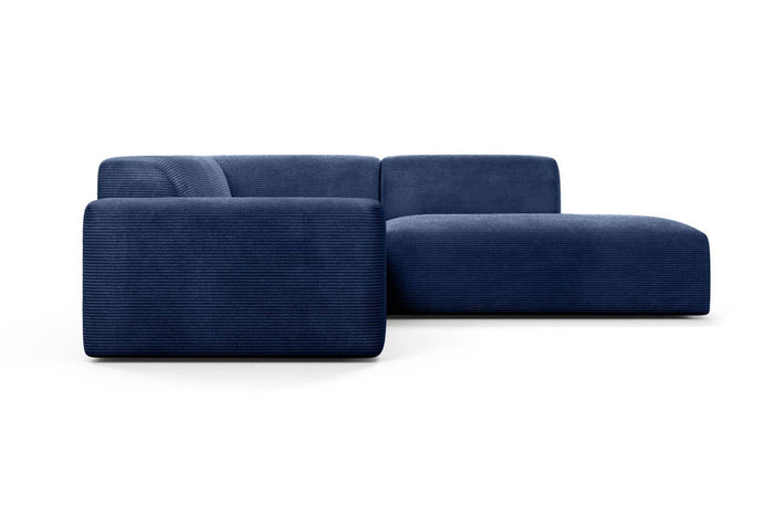 NADUVI Collection Nina Big Hoekbank Rechts - Ribstof - Donkerblauw