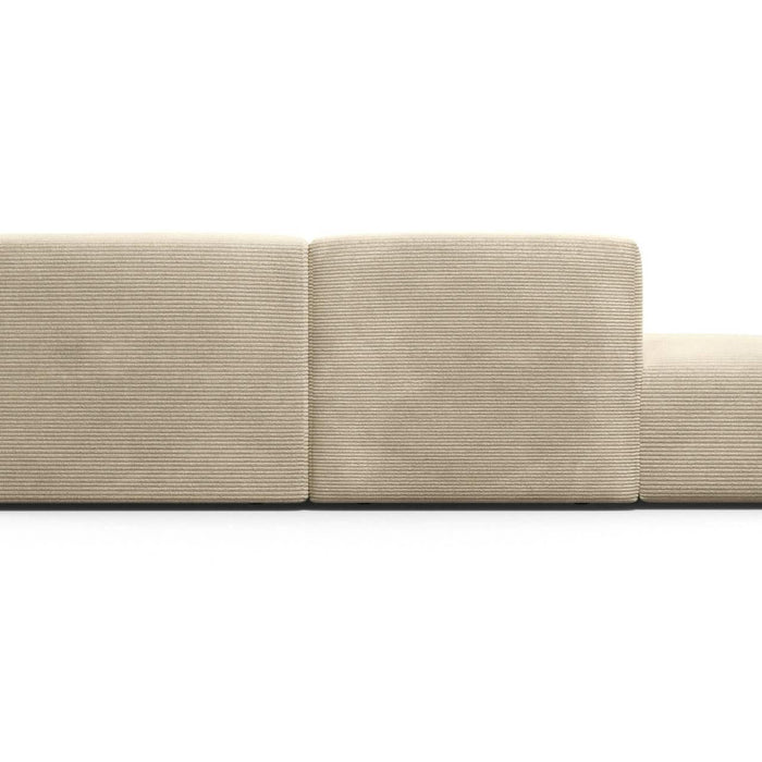 NADUVI Collection Nina Big Hoekbank Links - Ribstof - Crème