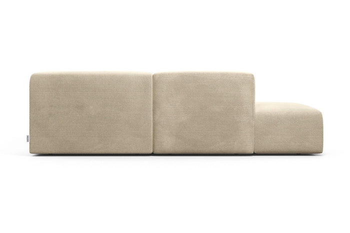 NADUVI Collection Nina Big Hoekbank Links - Ribstof - Crème