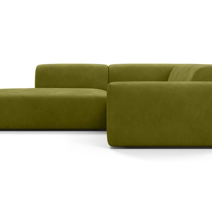 NADUVI Collection Nina Big Hoekbank Links - Velvet - Olijfgroen