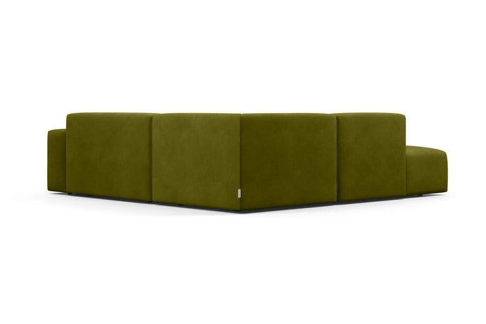 NADUVI Collection Nina Big Hoekbank Links - Velvet - Olijfgroen