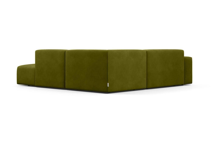 NADUVI Collection Nina Big Hoekbank Rechts - Velvet - Olijfgroen