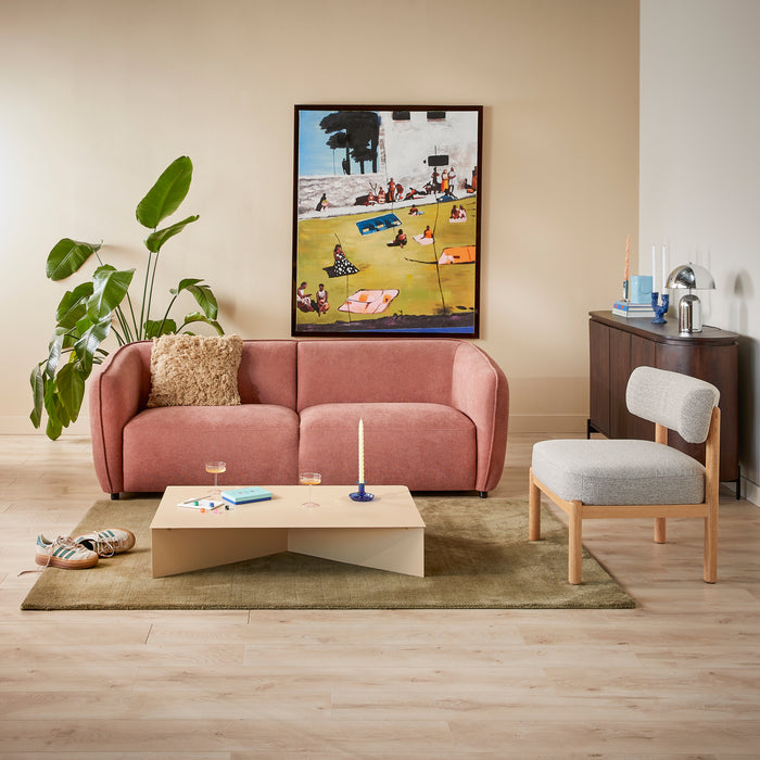 by fonQ Soft 3-zitsbank - Micro Chenille - Oud Roze