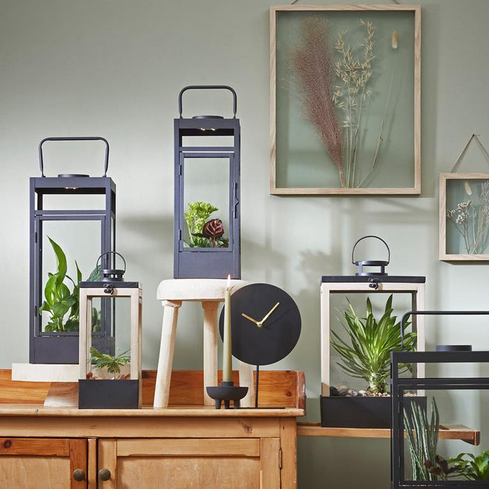 Mica Decorations Flint Lantaarn met Led Lampjes H 38 cm