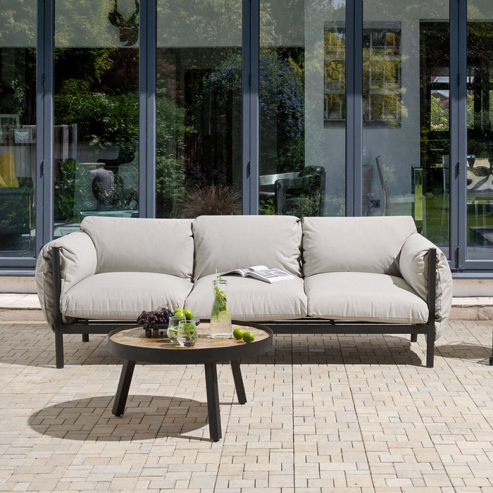 Beliani - ESPERIA - Tuinbank 3-zits - Lichtgrijs - Aluminium