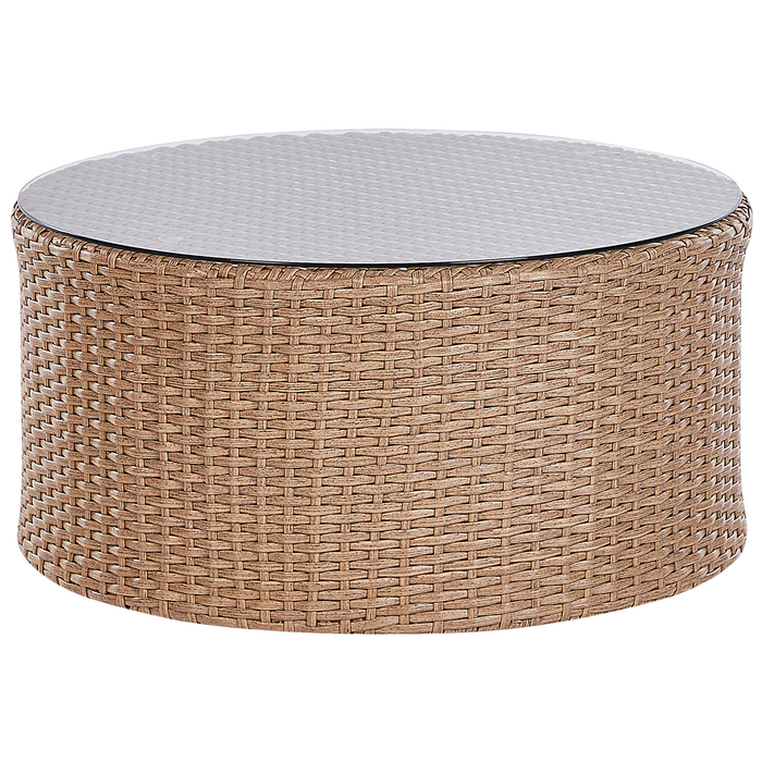 Beliani - SEVERO - Loungeset voor 9 - Zandbeige - PE rotan