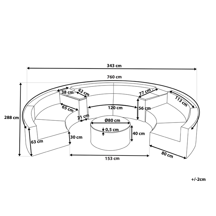 Beliani - SEVERO - Loungeset voor 9 - Zandbeige - PE rotan