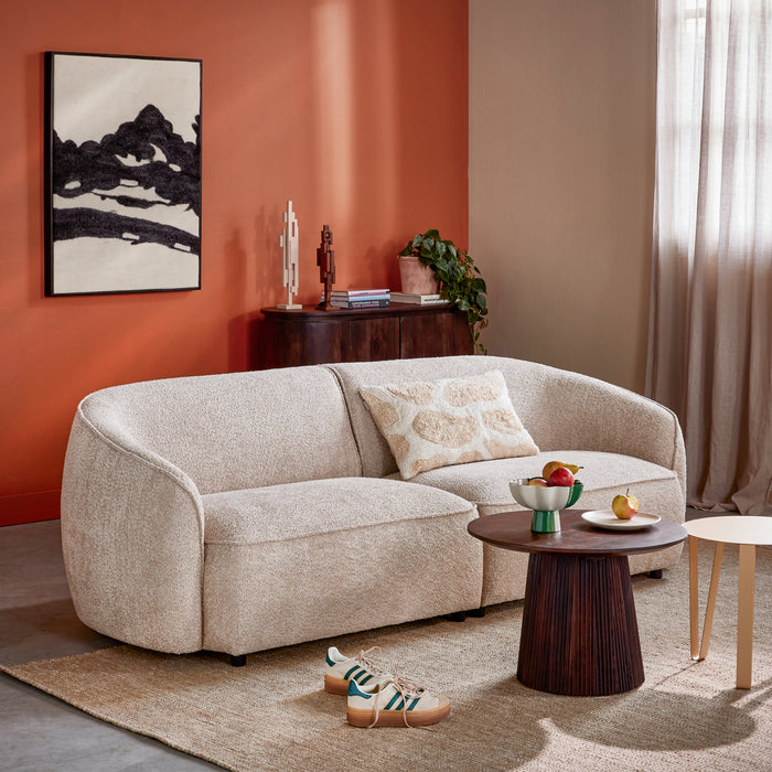 by fonQ Grand Bijzettafel Donkerbruin Mangohout - Ø 60 cm