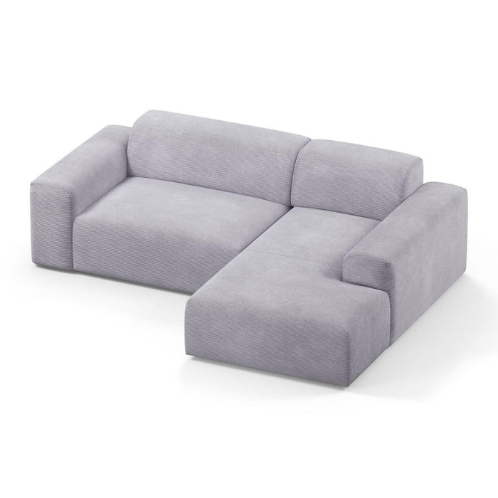 NADUVI Collection Nina Hoekbank Rechts - Ribstof - Lichtgrijs