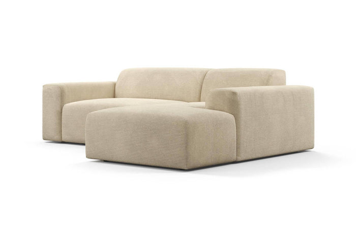 NADUVI Collection Nina Hoekbank Rechts - Ribstof - Crème