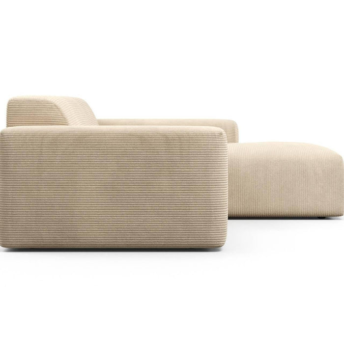 NADUVI Collection Nina Hoekbank Rechts - Ribstof - Crème