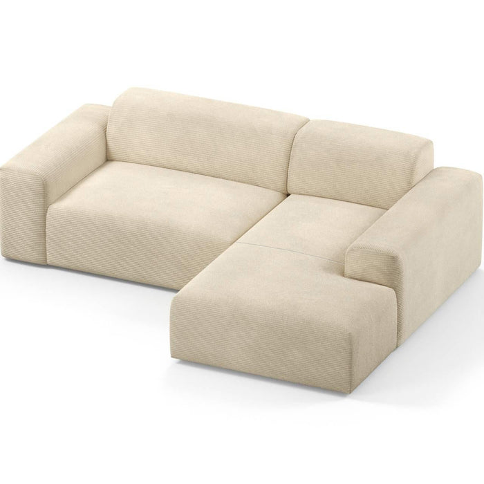 NADUVI Collection Nina Hoekbank Rechts - Ribstof - Crème