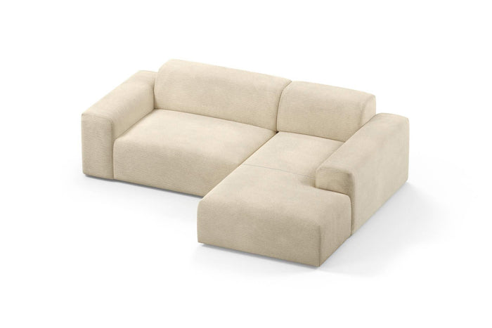 NADUVI Collection Nina Hoekbank Rechts - Ribstof - Crème