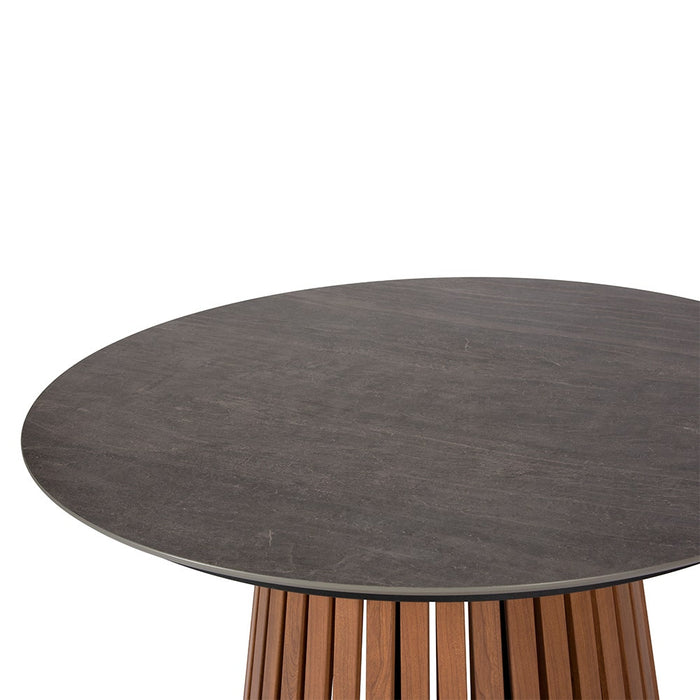 Lisomme Asger metalen tuintafel donkerbruin - Ø115 cm