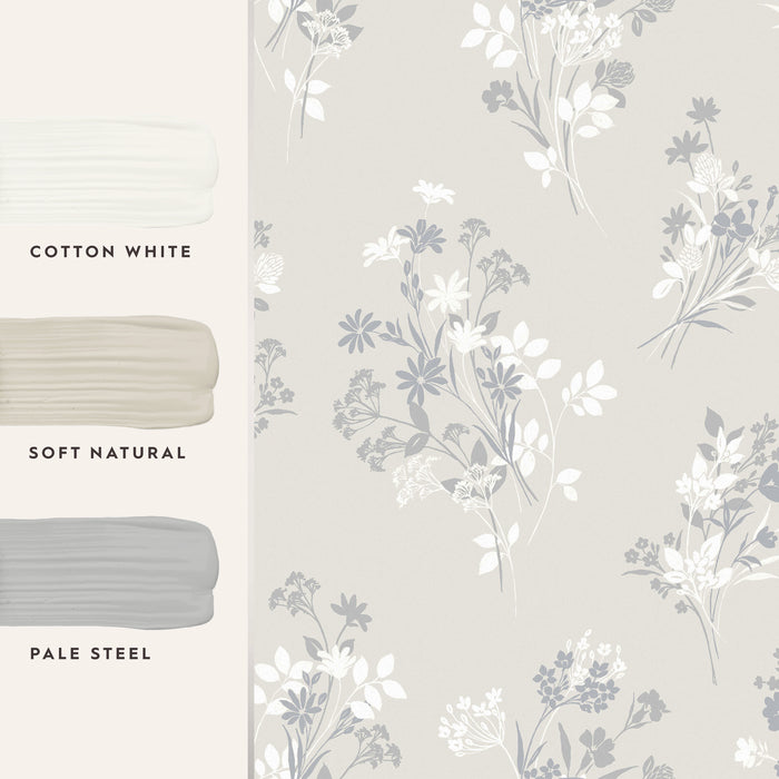 Laura Ashley Igerna Behang - Bloemen - 10mx52cm - Beige