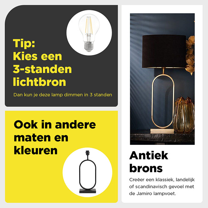 Light & Living Light&living Lampvoet 20x10x45 cm JAMIRI antiek brons