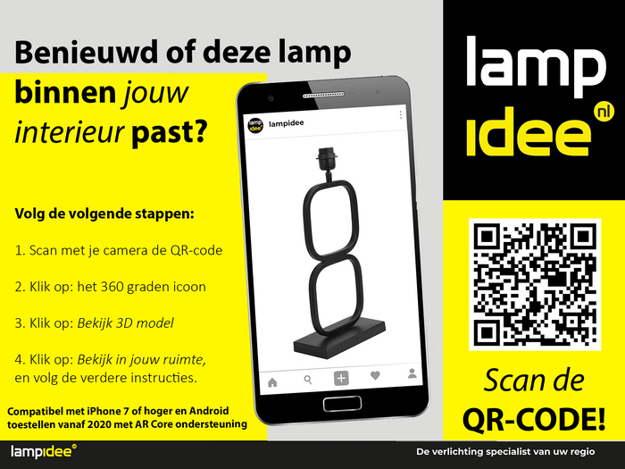 Light & Living Lampvoet Lutika - Zwart - 23x11,5x46cm