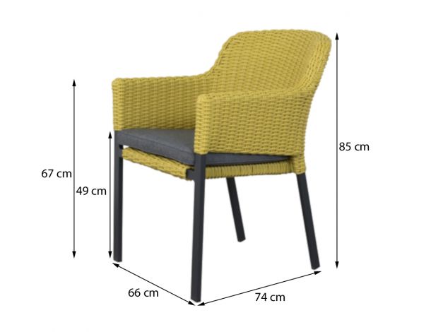 Hartman Cairo tuinstoel xerix - yellow - inclusief kussen