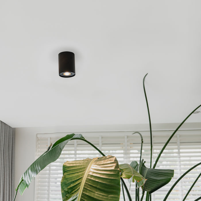 QAZQA Moderne plafondspot zwart draai- en kantelbaar - Rondoo up