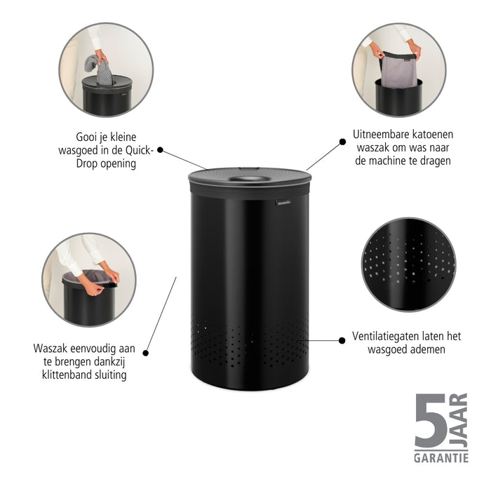 Brabantia Wasbox 60 L - Zwart