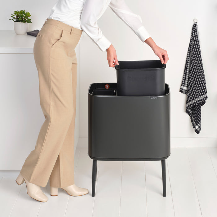 Brabantia Bo Touch Bin Afvalemmer 11 + 23 Liter - Confident Grey