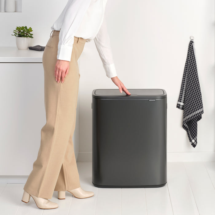 Brabantia Bo Touch Bin Afvalemmer 2 x 30 Liter - Confident Grey