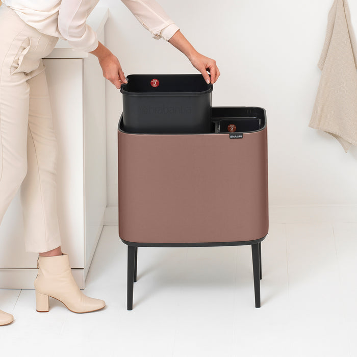 Brabantia Bo Touch Bin Afvalemmer 11 + 23 Liter - Satin Taupe