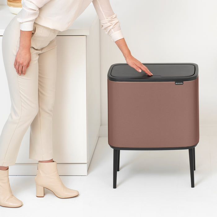 Brabantia Bo Touch Bin Afvalemmer 11 + 23 Liter - Satin Taupe