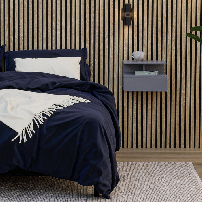 by fonQ basic Zoey Nachtkastje met bovenplank - Grijs