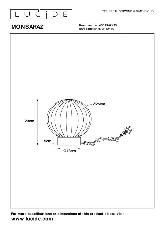 Lucide MONSARAZ Tafellamp - Groen