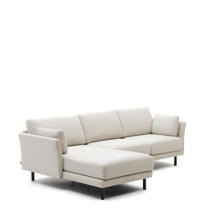 Kave Home - Gilma parel 3-zitsbank chenille met links|rechts chaise