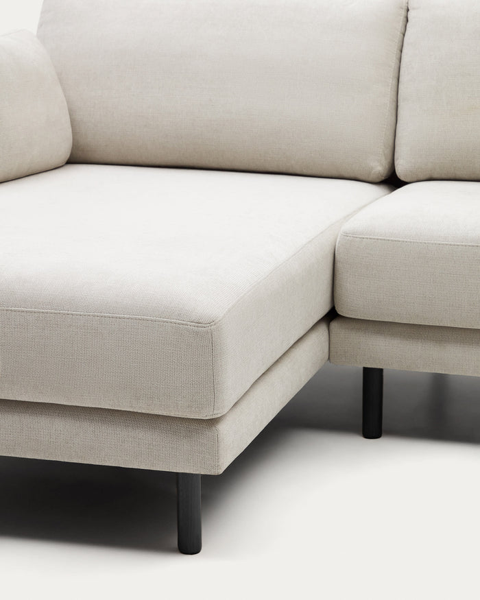 Kave Home - Gilma parel 3-zitsbank chenille met links|rechts chaise