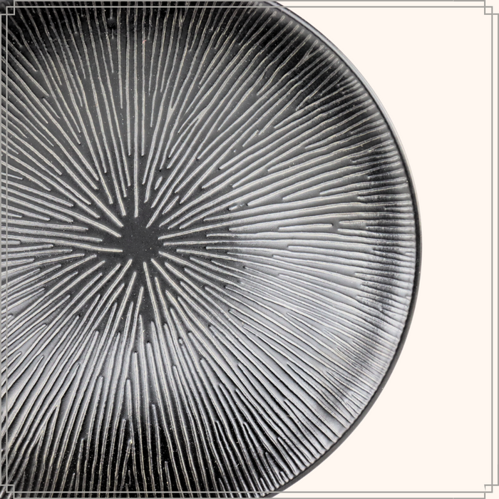 OTIX Diepe Soep Pasta Bordenset 6 Persoons Zwart 19cm Keramiek POPPY