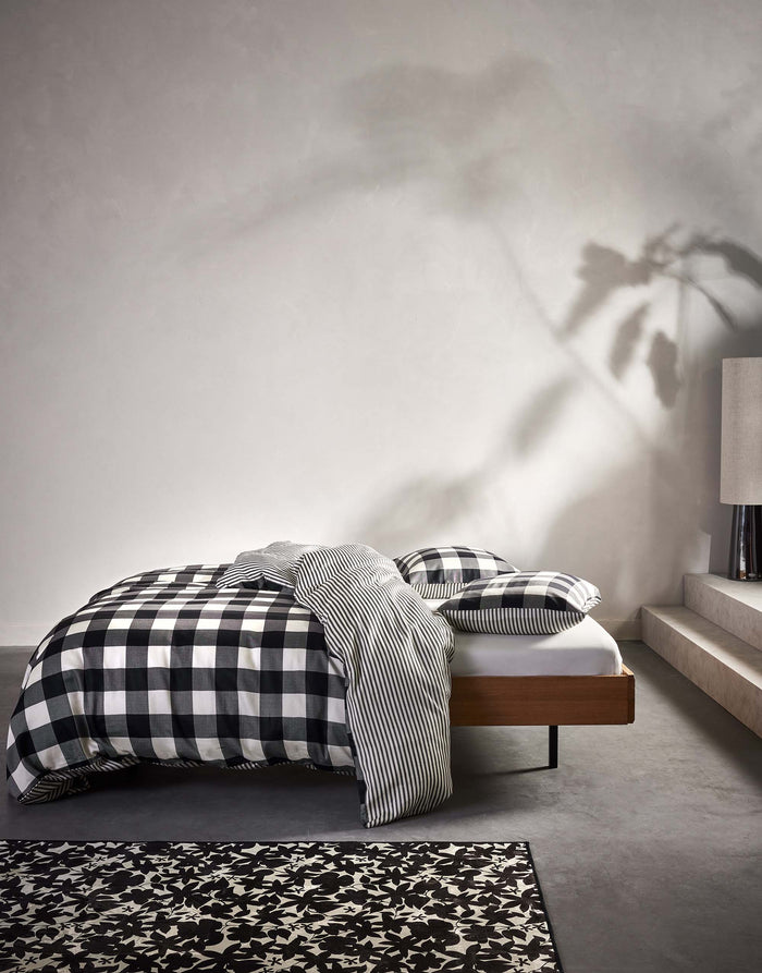 Essenza Chess Dekbedovertrek 200 x 220 cm - Antraciet