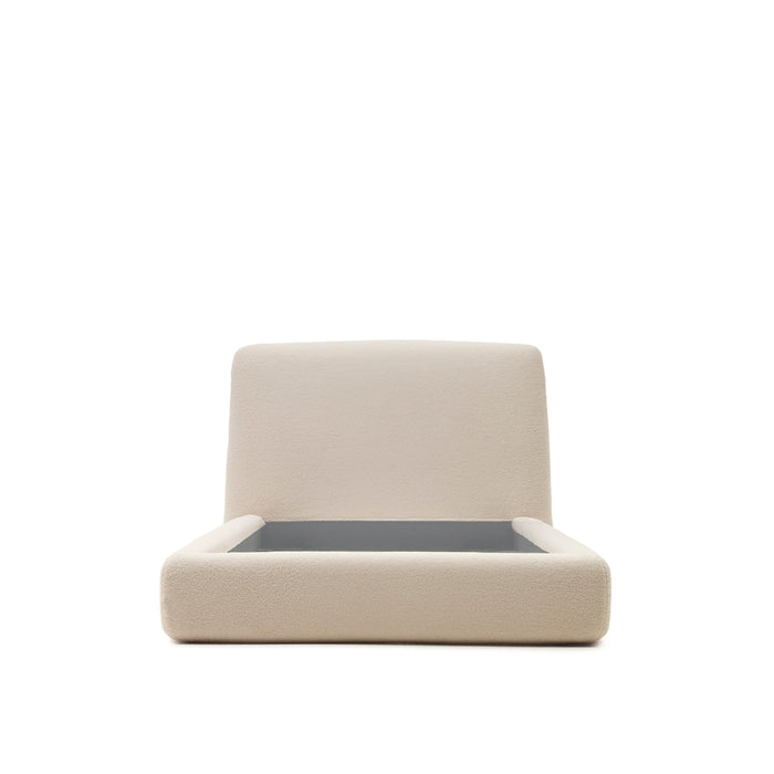 Kave Home - Martina-bed met afneembare hoes van gebroken wit bouclé