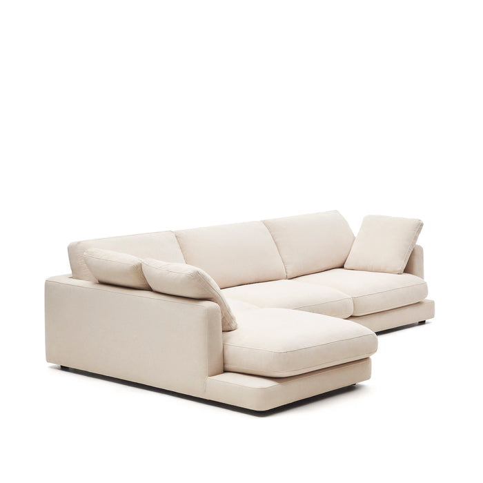Kave Home - Gala 4-zitsbank met chaise longue links in beige 300 cm