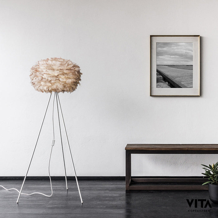 Umage Eos Medium vloerlamp light brown - met tripod wit - Ø 45 cm