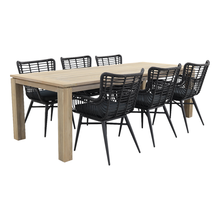 VDG Jasmine black|Rome grey 240 cm. tuinset - 7-delig