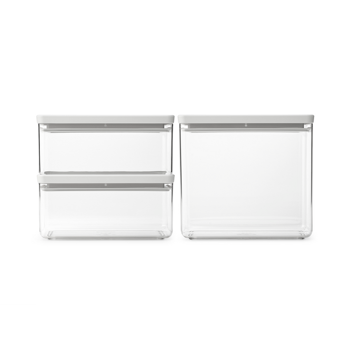 Brabantia Tasty+ Voorraadbussen - Stapelbaar - 1,5 + 1,5 + 3,5 l