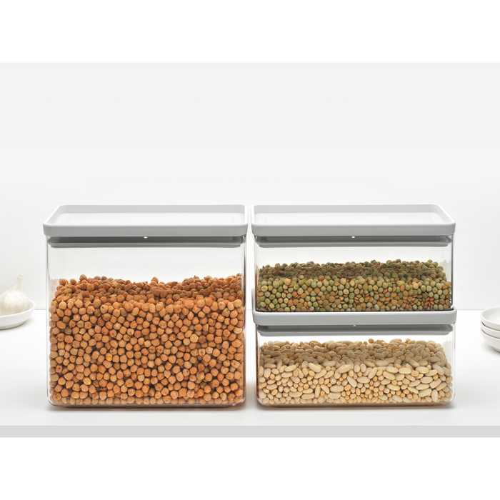 Brabantia Tasty+ Voorraadbussen - Stapelbaar - 1,5 + 1,5 + 3,5 l