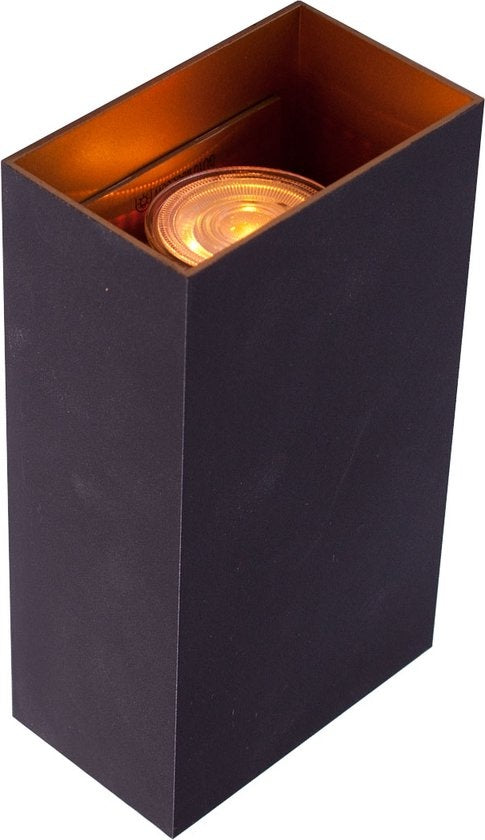 Highlight Wandlamp Eros Zwart - Goud Up & Down 18cm 2 x GU-10
