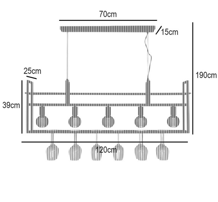 Freelight Hanglamp Barista Zwart 120cm 5 Lichts E27