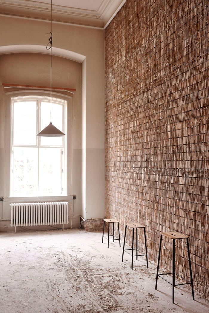 Frama Adam barkruk H76 naturel leer|zwart