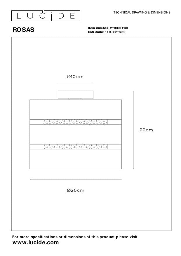 Lucide ROSAS Plafonnière - Zwart