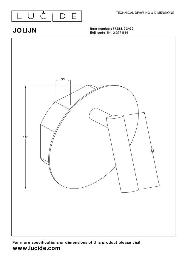 Lucide JOLIJN Bedlamp - Mat Goud | Messing