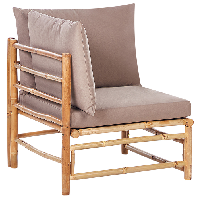 Beliani - CERRETO - Loungeset 4-zits hoekbank - Taupe - Bamboehout