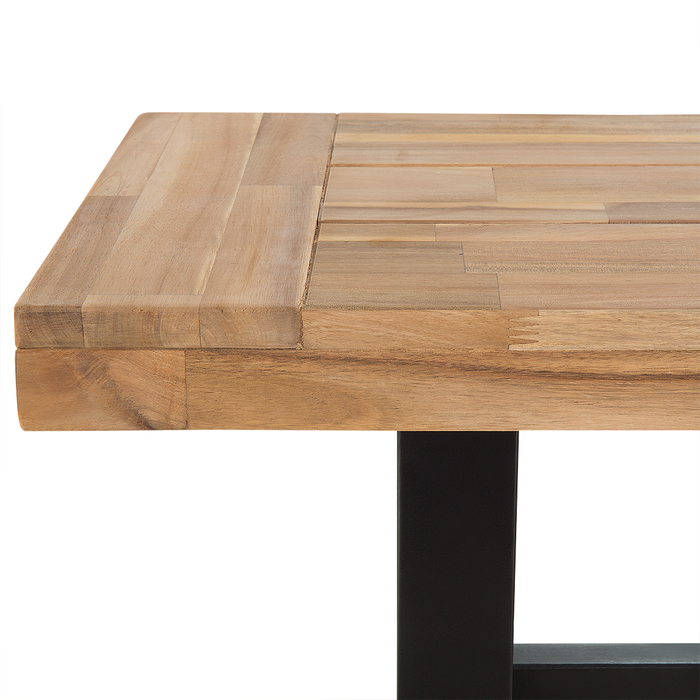 Beliani-SCANIA -Tuinset voor 6-Lichte houtkleur|Zwart-Acaciahout