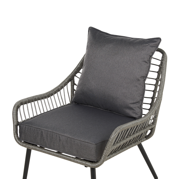 Beliani - LAURETO - Bistroset voor 2 - Grijs - PE rotan