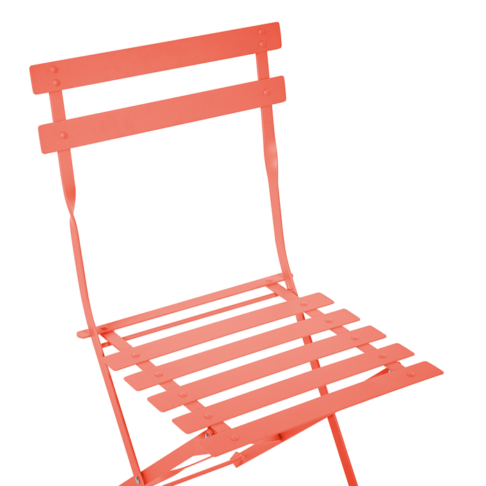 Beliani - FIORI - Bistroset voor 2 - Koraalrood - Staal