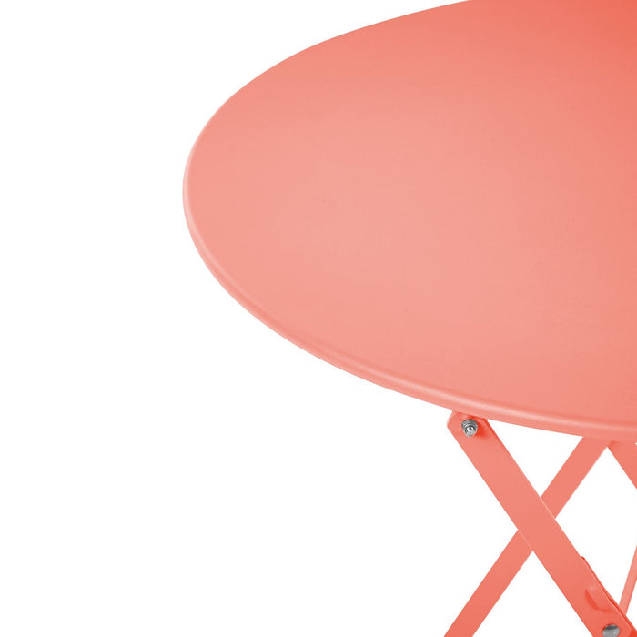 Beliani - FIORI - Bistroset voor 2 - Koraalrood - Staal